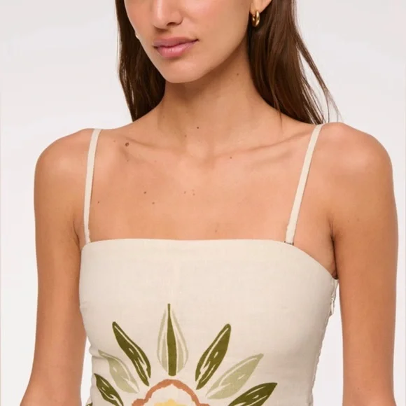 Abercrombie & Fitch Strapless Linen-Blend Skort - Picture 8 of 8